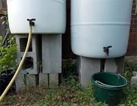 Rain Barrels work better if they are elevated.