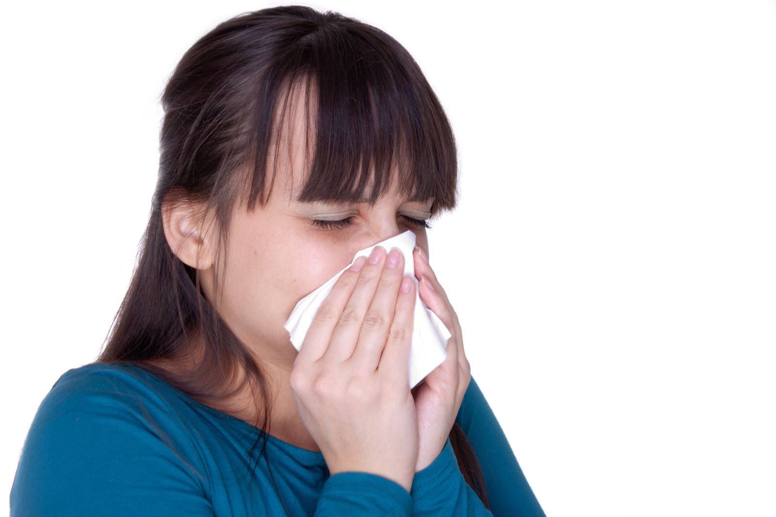 A child sneezing.