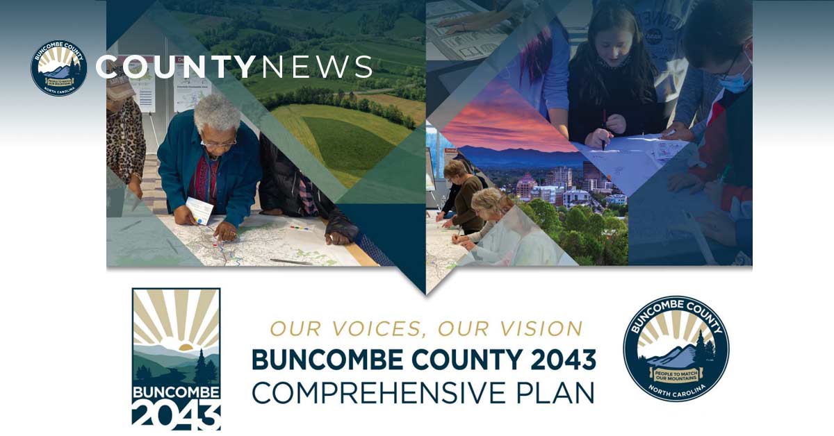 a collage of photos with graphics -Buncombe County 2043 Comprehensive Plan