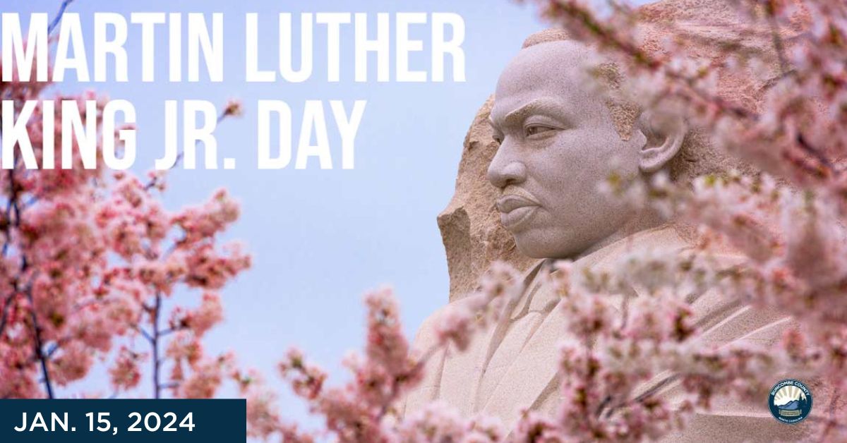 Martin Luther King Jr. statue in the spring