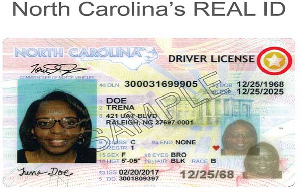 Example of N.C. Real ID