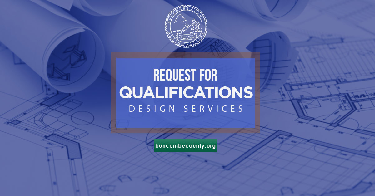 request for qualifications graphic image with blueprints in background