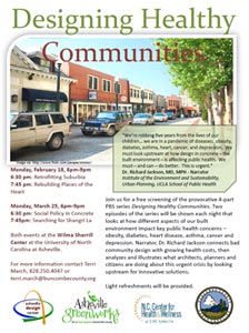 Photo of Designing Healthy Communities flyer.