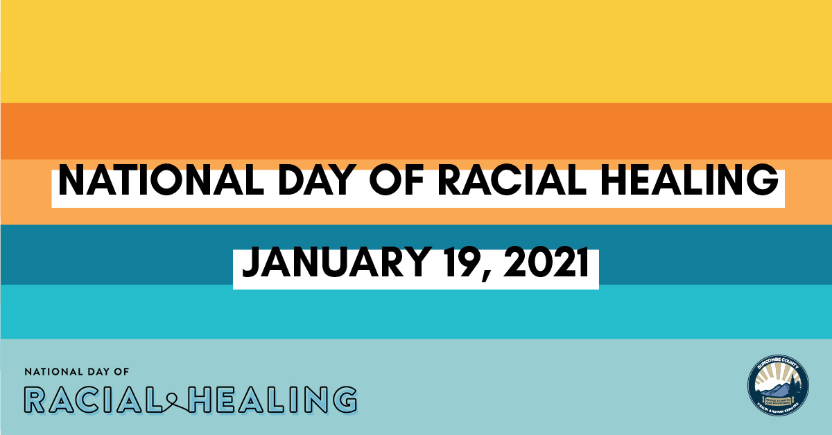 Graphic color bars with text that says National Day of Racial Healing