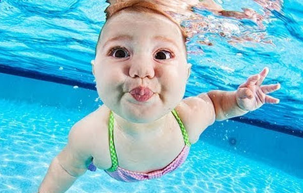 Baby swimming