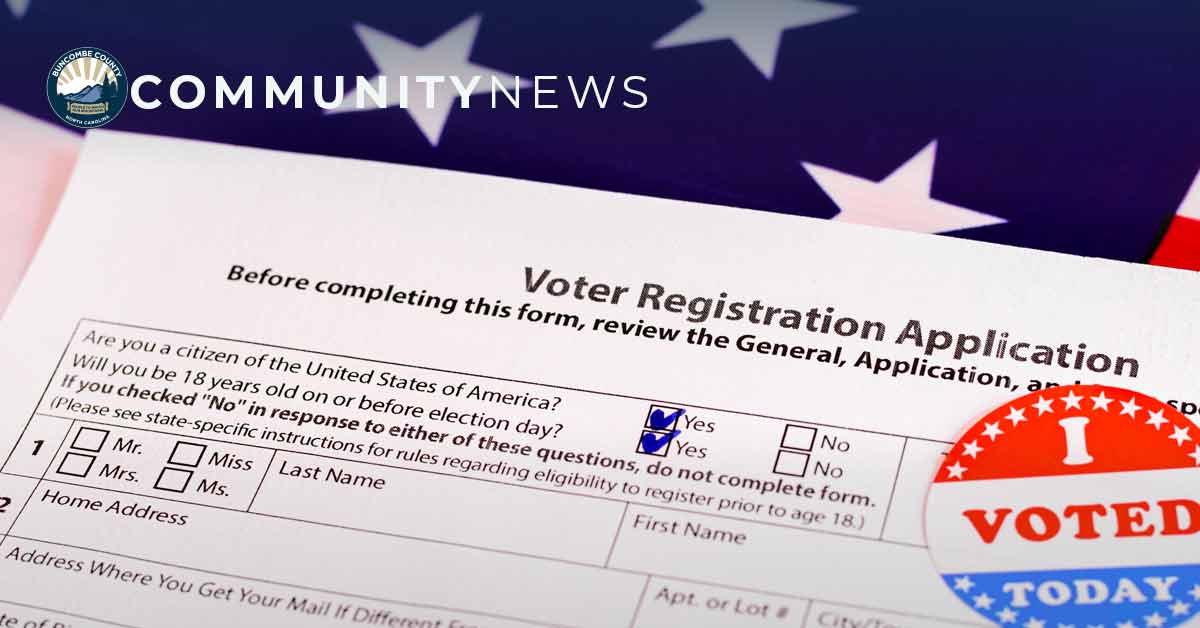 voter registration form with american flag