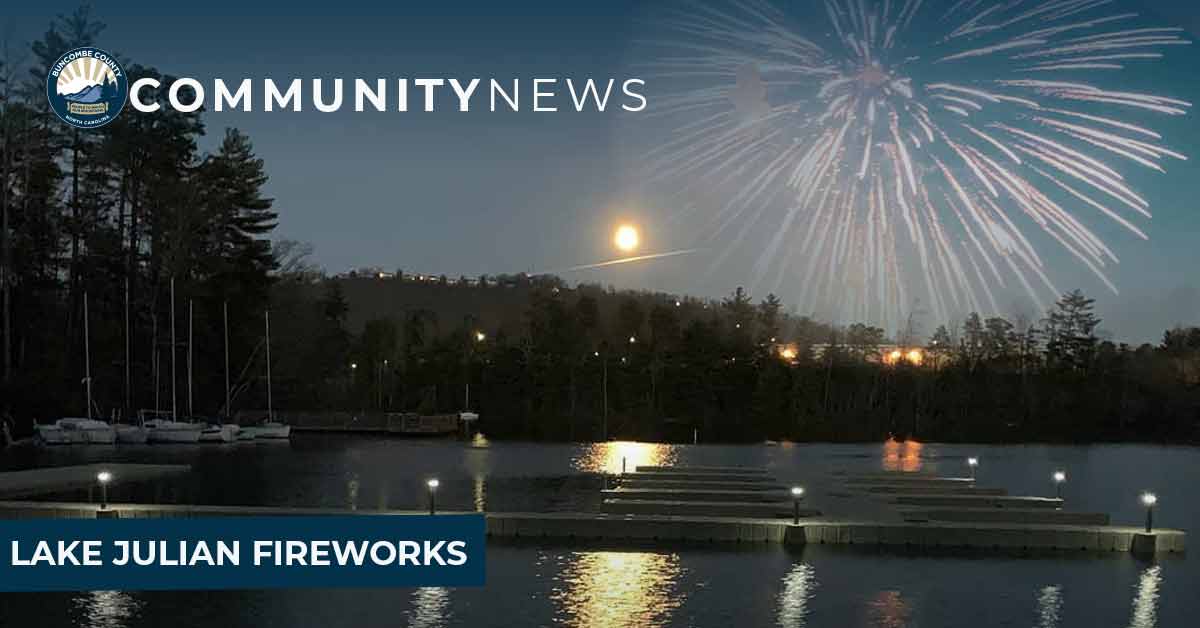 fireworks in the sky over Lake Julian