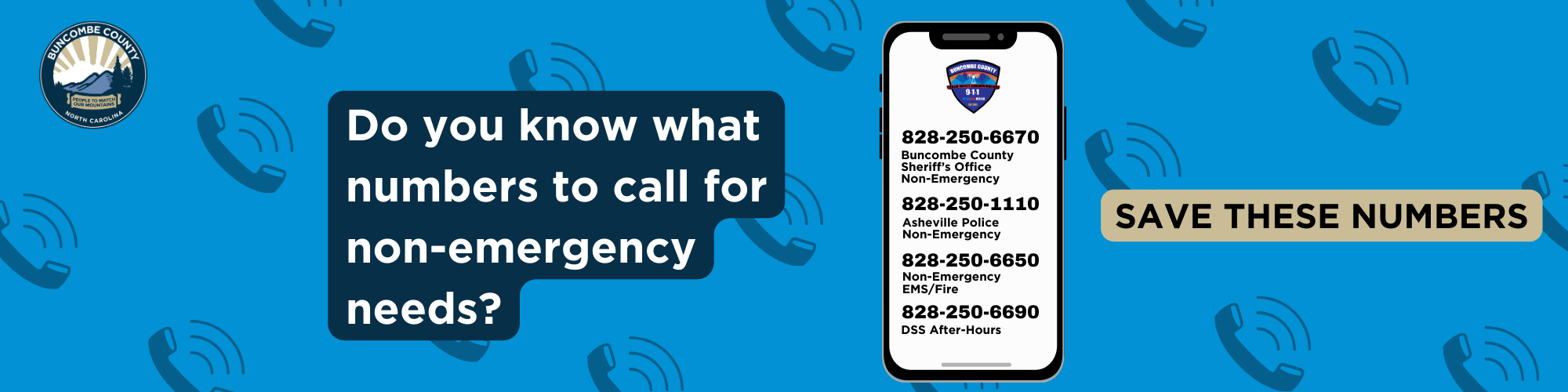 Image of phone with non-emergency numbers