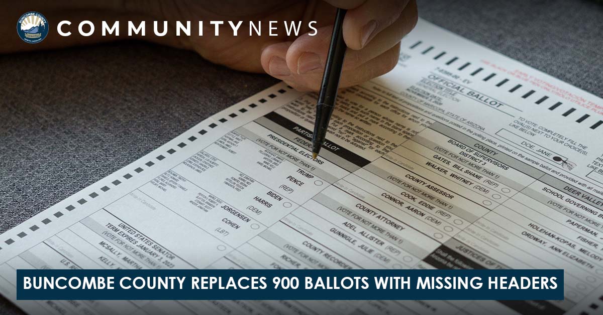 Buncombe County Replaces 900 Ballots with Missing Headers 