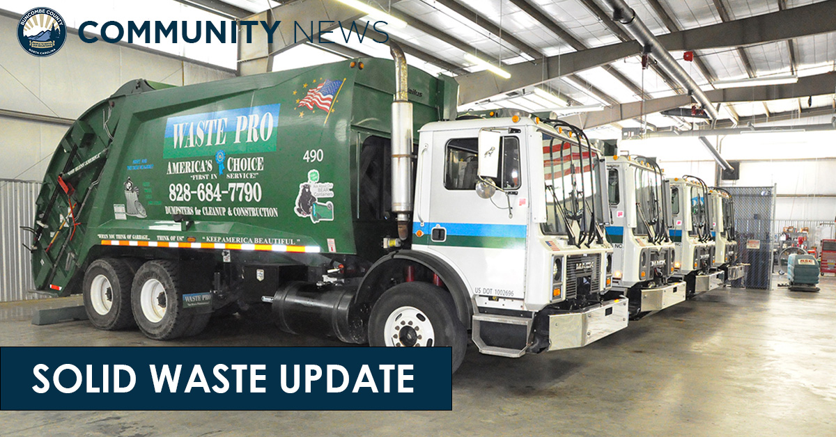 Buncombe County Board of Commissioners Hear Staff Recommendation for Extension of Waste Pro Contract