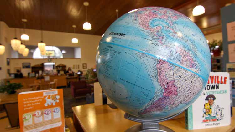 Weaverville Library Globe